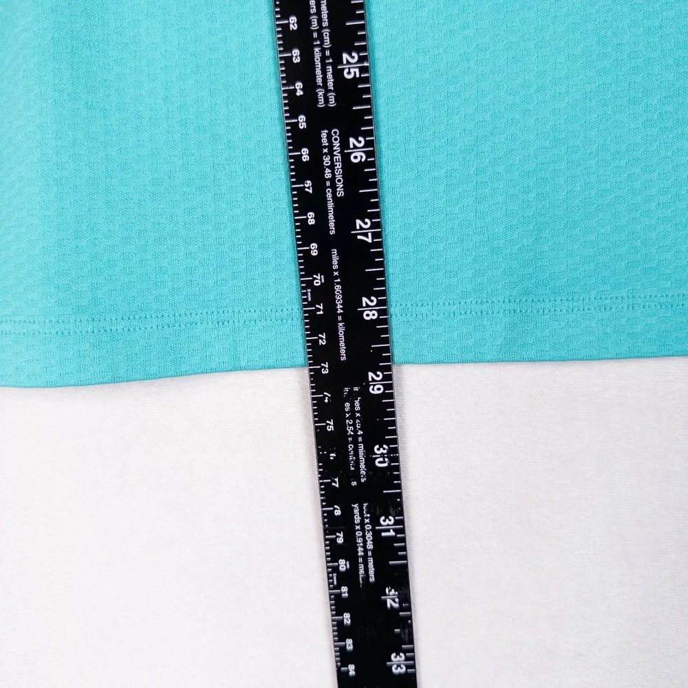 Nike Shirt Womens XXL Turquoise Blue Sleeveless Golf Quarter Zip Dri Fit Top
